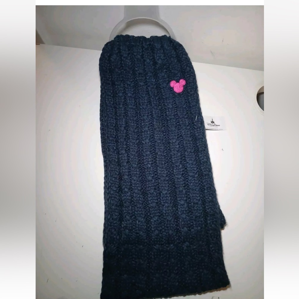 Disneyland Scarf Mickey Mouse Navy Pink Chunky Knit